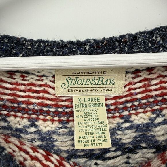 St. John’s Bay Fair Isle Acrylic Wool Blend Crewneck Knit Sweater Size XL - Picture 8 of 11